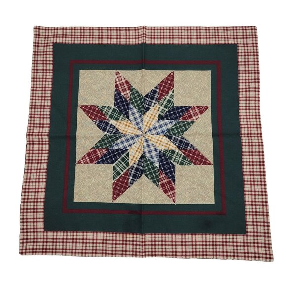 Four Reversible Star Napkins Red, Green, Brown and Blue Patchwork Cotton, Cherri - Picture 1 of 10